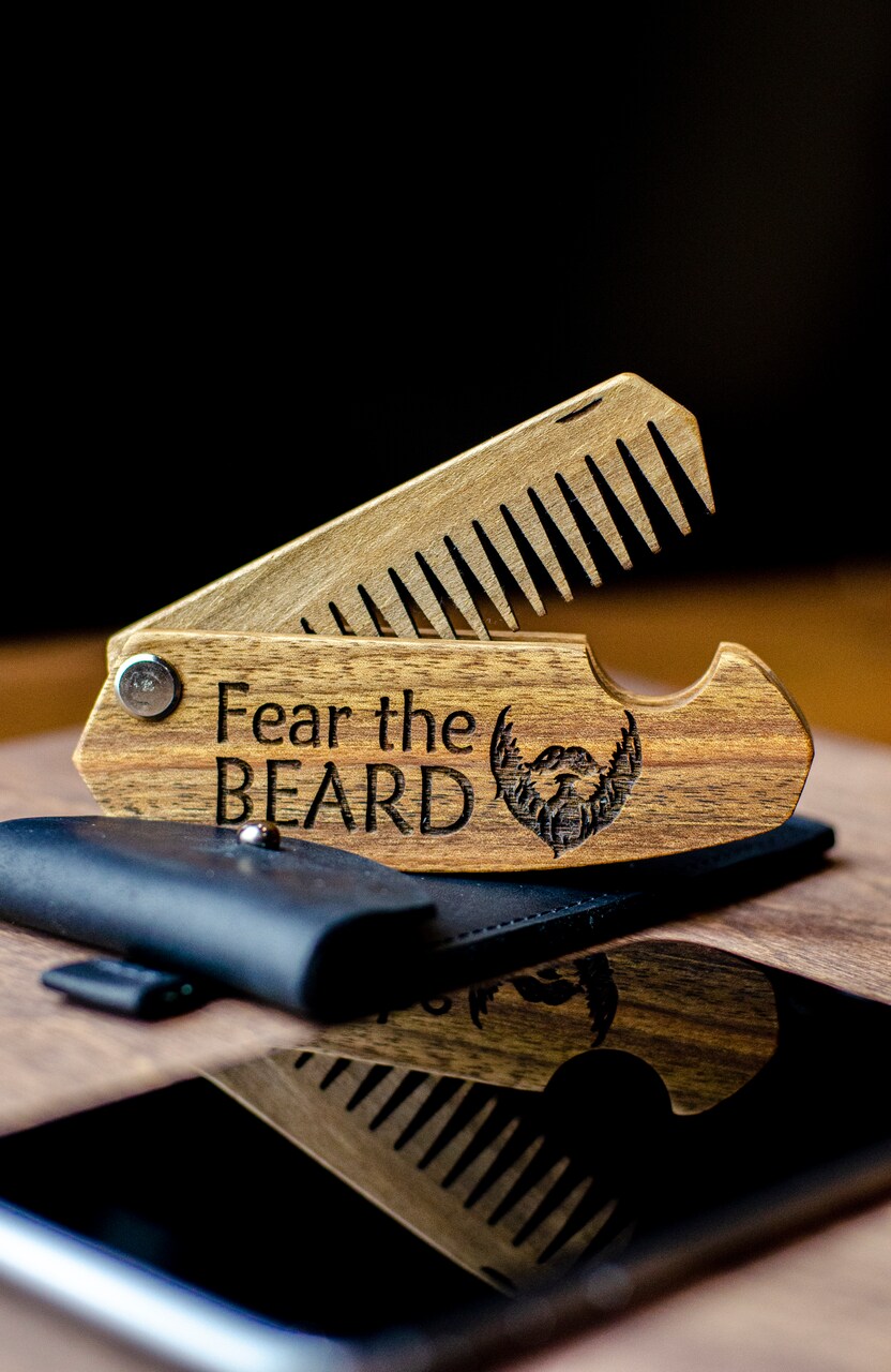 Wooden Beard Comb, Christmas Gift for Men, Personalized Groomsmen Gifts